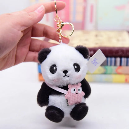 Custom Cute Small Soft Plush Supplier Stuffed Animal Panda Keyring  Doll Toy Keychain Decoration for Kids School Gift