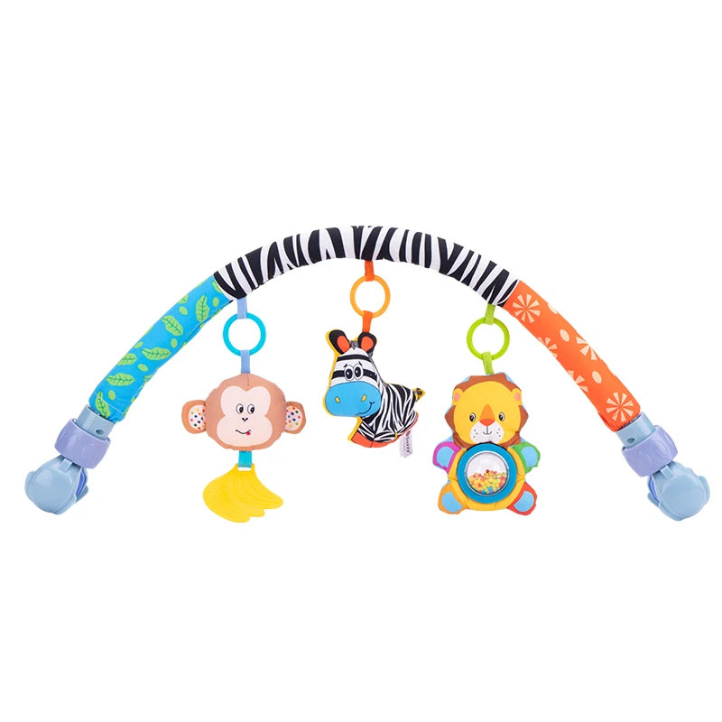 Jollybaby Custom Soft Plush Animals Musical Decorative Baby Rattle Stroller Bed Crib Arch Toys for 0-6 Months Babies Kids