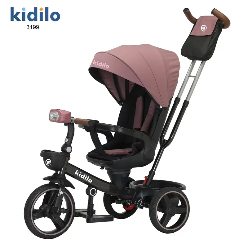 Kidilo Baby Strollers 6 Months-3 Years 3-in-1 Ride-On Push Tricycle Stroller with Push Handle for Toddler Outdoor Wholesale 3199