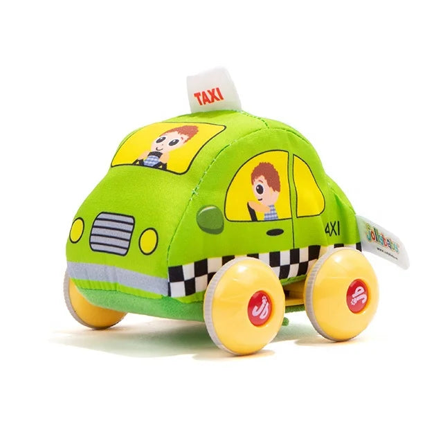 Jollybaby Police Cars Baby Mini Toy Soft Vehicles Pull-Back Racing Baby Plush Stuffed Car Toys for Children Kids