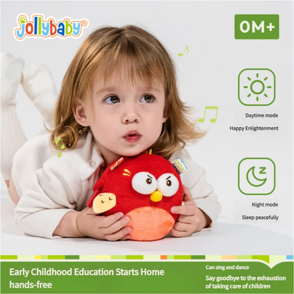 Jollybaby Electric Jumping Bird Sensory Toy Emotional Soothing Music Dancing plush Toy for Babies 0-6 yrs Early Education