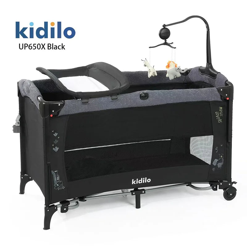 Kidilo Foldable Modern Newborn Travel Baby Portable Bedside Crib Bed 3 in 1 Luxury Set Mosquito Net for Babies UP650X