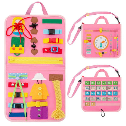 Customization OEM/ODM Toddler Montessori Fine Motor Skill Basic Skill Training Learning Felt Busy Board for Kids  1-6 Years