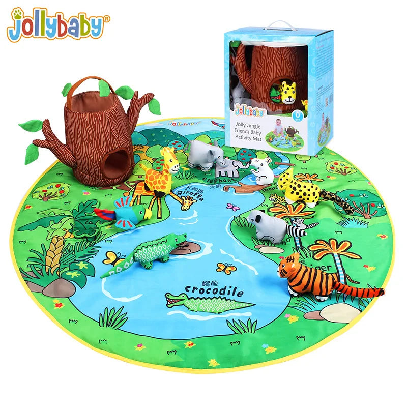 Jollybaby Newest Product Sound Making Farm Animal Dolls Play Mat