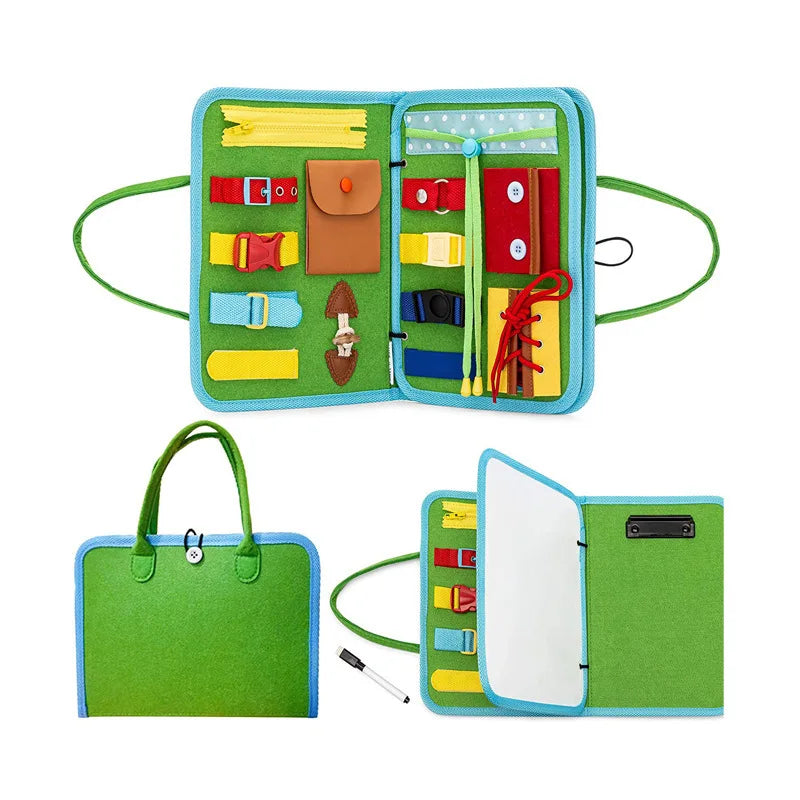 Customization OEM/ODM Toddler Montessori Fine Motor Skill Basic Skill Training Learning Felt Busy Board for Kids  1-6 Years