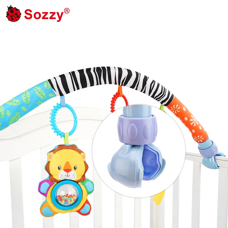 Wholesale Adjustable Zebra Baby Mobile Grasping Hanging Musical Pram Toys for Crib Stroller Activity Arch Car Seat Stroller Toys