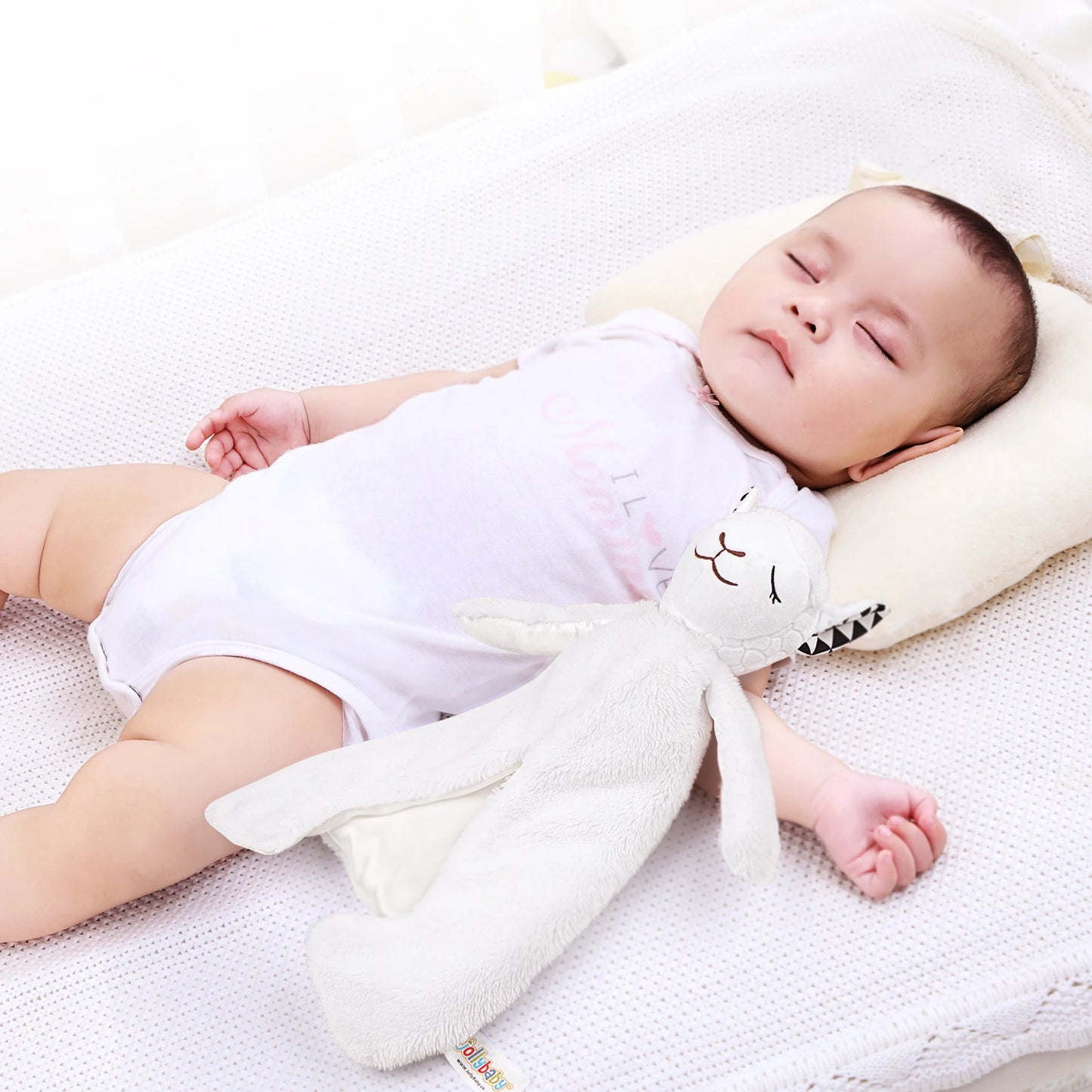 Jollybaby Baby Cute Soothing Soft Comforter Animal Head Plush Toy Security Blanket for Baby Sleeping