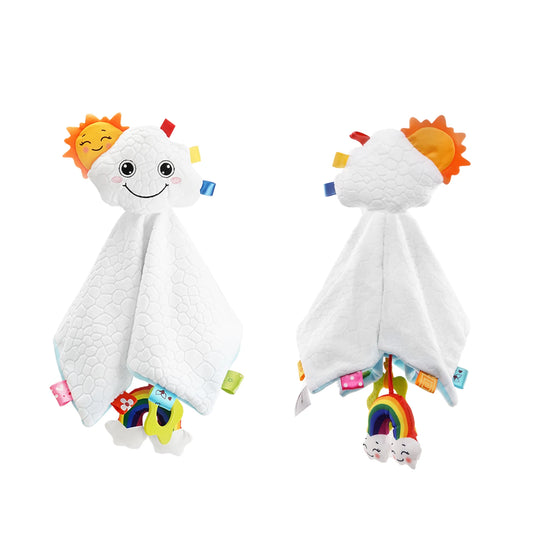 JOLLYBABY Animal Plush Security Blanket Soothing Toy Baby Teething Blanket Elephant Security Blanket Baby Comforter Toy
