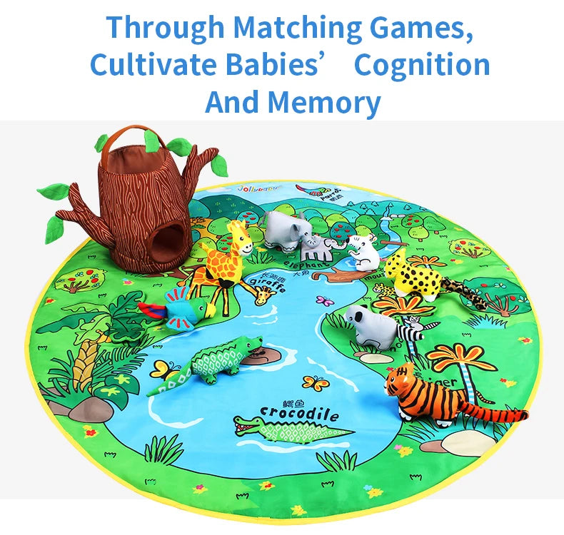 Ready Stock Wholesale  Portable Folding Baby Farm Animal Children Kids Play Games Activity Round Mats Toys