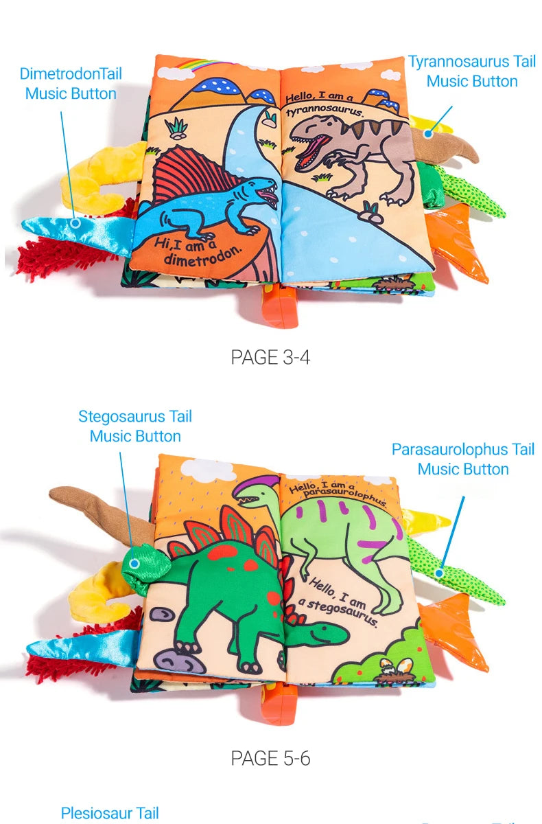 JOLLYBABY Cloth Book English Point Sound Reading E-Book Kids Cognitive Learning Toy with Audio Educational Learning Toy