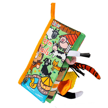 Jollybaby Top Selling Crinkle Paper Cloth Washable Animal Soft Tails Early Sensory Educational Jelly Cat Baby Books Toys Fabric