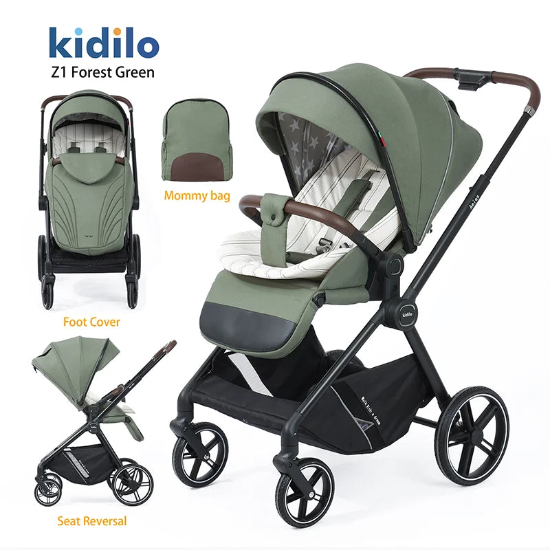0-3 Years Foldable Baby Stroller Lightweight Non-Toxic Travel Stroller with Adjustable Handle for Toddlers Family Trips Z1