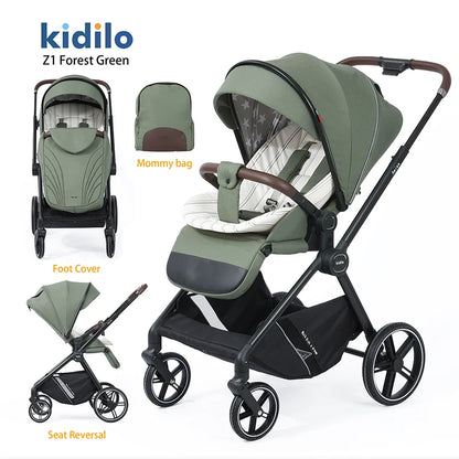 0-3 Years Foldable Baby Stroller Lightweight Non-Toxic Travel Stroller with Adjustable Handle for Toddlers Family Trips Z1
