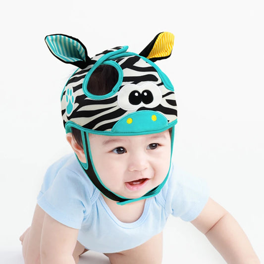 Head Protector Breathable Bumper Bonnet  Cap Soft Many Cartoon Animals Baby Protect Safety Walker Head Helmet for Toddler