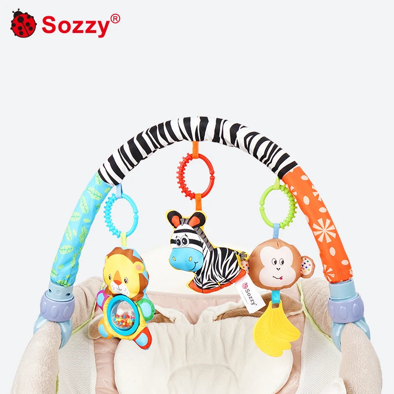 Wholesale Adjustable Zebra Baby Mobile Grasping Hanging Musical Pram Toys for Crib Stroller Activity Arch Car Seat Stroller Toys
