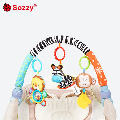 Wholesale Adjustable Zebra Baby Mobile Grasping Hanging Musical Pram Toys for Crib Stroller Activity Arch Car Seat Stroller Toys