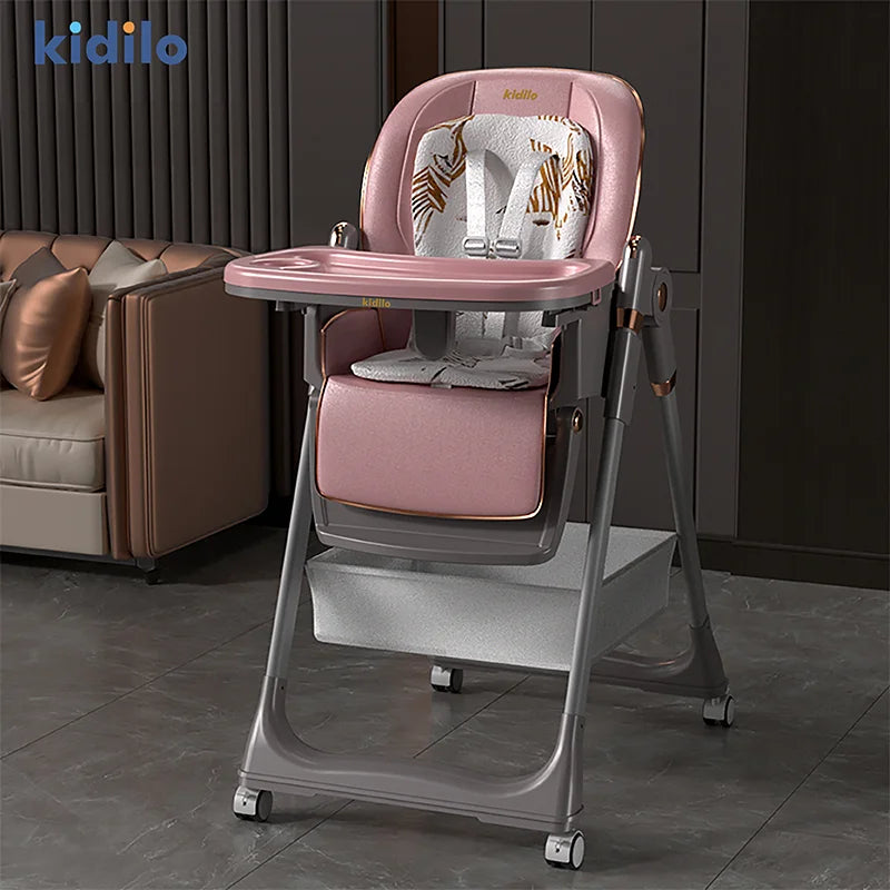 6-36 Months 3 in 1 Foldable Kidilo Baby High Chair, Non-Toxic Feeding Chair for Baby Dining at Home & Small Space 8155
