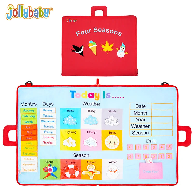 Jollybaby Libro De Tela Education Washable Reusable Sticker Cloth Book Busy Board Montessori Toys
