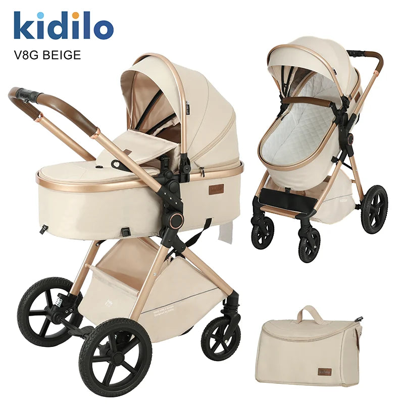 Kidilo Lightweight Baby Stroller Portable Pushchair with Multiple Foldable Wagon Travel-friendly Pram Wholesale From China V8G