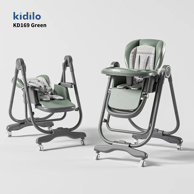 6-36 Months 3 in 1 Foldable Baby High Chair for Infants, Non-Toxic Feeding Chair for Toddler Home & Small Space Dining KD169