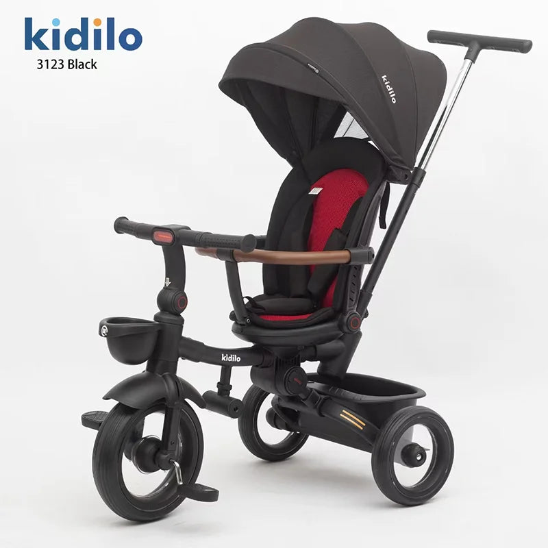 Kidilo Baby Strollers 6 Months-3 Years 3-in-1 Ride-On Push Tricycle Stroller with Push Handle for Toddler Outdoor Wholesale 3123