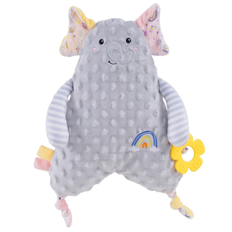 Wholesale Soft Stuffed lion Elephant Animal Plush Baby Security Blanket Comforter for Newborn Infant