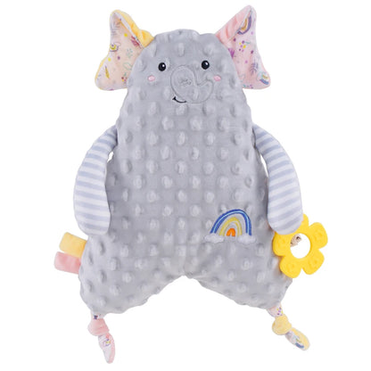Soft Cartoon Animal Elephant lion fox Plush Fabric Nursery Blanket Baby Comforter Security Blanket Stuffed Toy