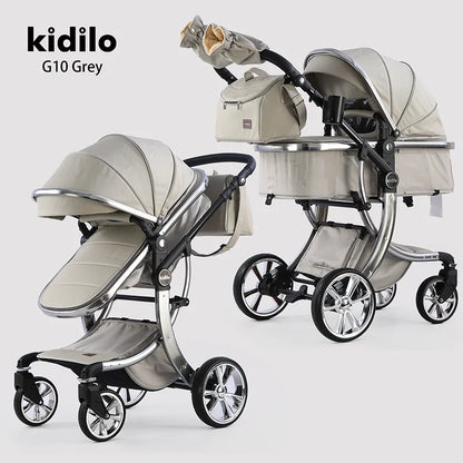 0-3 Years 3 in 1kidilo Baby Stroller with Car Seat, Non-Toxic Durable Foldable Travel Stroller for Toddlers Daily Walks G10