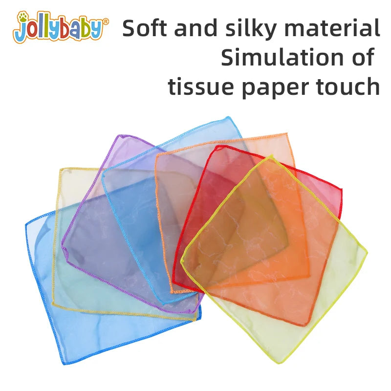 Jollybaby Custom Animal Infant Soft Sensory Magic square Tissue Box Toy Plush Toy Tissue Box and Handkerchief