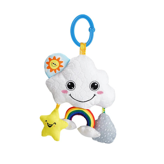 Manufacturer Custom Logo Soft Plush Stuffed Toy Baby Musical Crib Stroller Hanging Rattle Toys for Kids for Car Seats Strollers