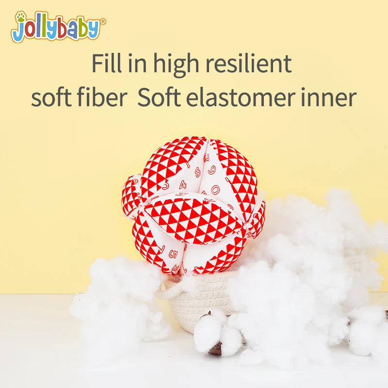 Jollybaby Custom Baby Happy Magic Stuffed Ball Baby  Early Educational Cognitive Cloth Reversible Soft Plush Toy Ball