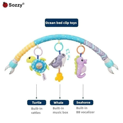 Custom Sea Animal Detachable Adjustable Activity Pram Stroller Musical Toys Baby Arch Toy for Crib
