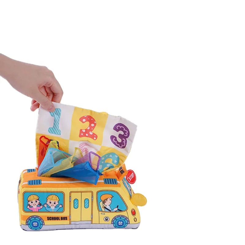 Learning Educational Toys Soft Stuffed Toys Infant Soft Sensory Baby Magic Pull Along Tissue Box