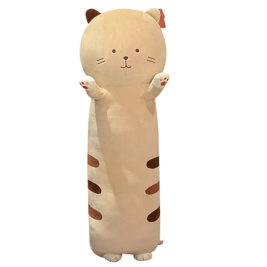 Wholesale Cute Long Stuffed Cat Giant Plush Pillow Cute Cat Stuffed Animals Soft Long Body Throw Sleeping Pillow for Kids Adult