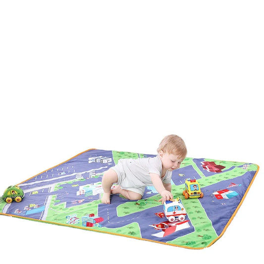 JOLLYBABY Educational Toy Big Cartoon Animal Cotton Play Mat for Kids Creeping Crawling Activity Rug Carpet Baby Sleep