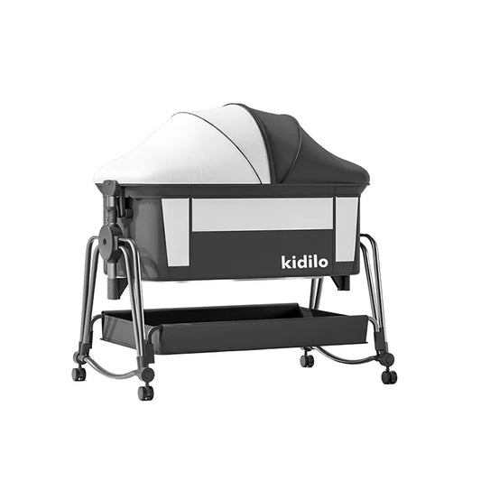 Newborn Foldable Portable Modern Kidilo Luxury Baby Crib, Convertible 3 in 1 Bedside Crib with Mosquito Net for Nursery BJJ-628P
