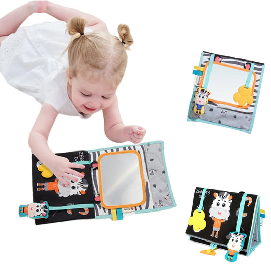 Manufacturer Black White High Contrast Tummy Time Toys Baby Bad Cloth Book Floor Mirror for 0-12 Months