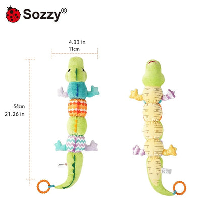 JOLLYBABY Wholesale Soothing Soft Plush Rattles Sensory Musical crocodile Stuffed Animal Toy for Infant Toddler Stuffed Animals