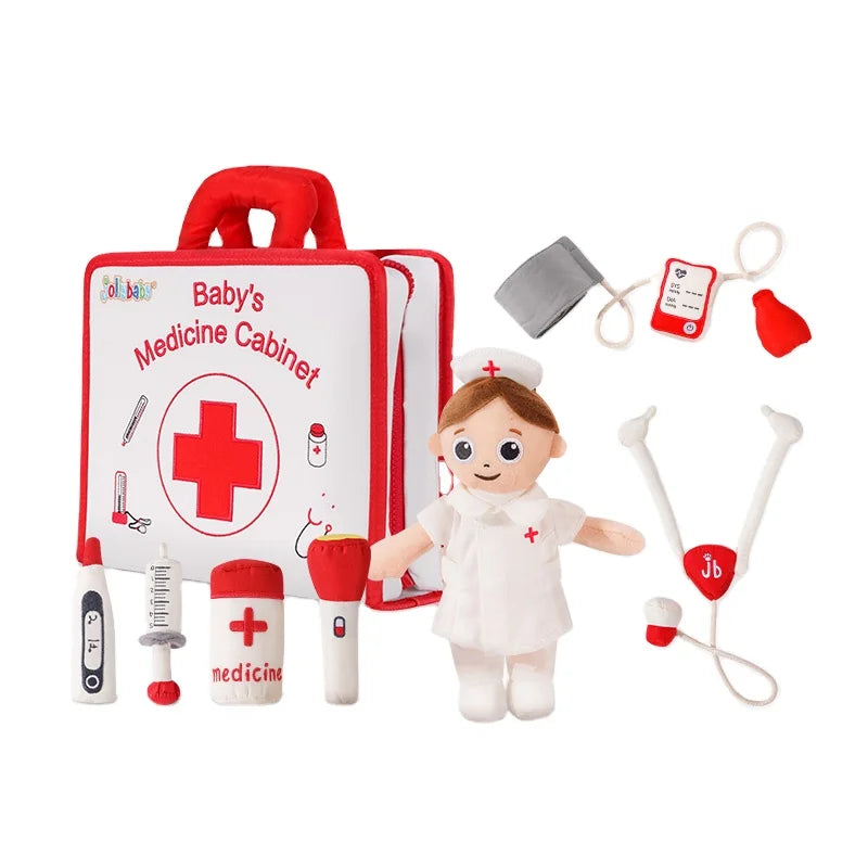 Jollybaby Wholesale Montessori Baby Pretend Play Toy Soft Doctor Toy Play Set Medical for Children Kids