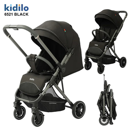0-3 Years Baby Stroller Lightweight Non-Toxic Foldable Travel Stroller with Adjustable Handle for Toddlers Family Trips 6521