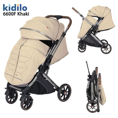 0-3 Years Non-Toxic Lightweight Baby Stroller Foldable Travel Stroller with Adjustable Handle for Toddlers Daily Walks 6600F