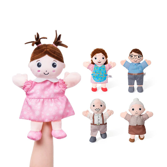 Educational Pretend Telling Story Doll Toy Hand Puppet Family Menber Charater 100% Soft Plush Baby for Children Kid Unisex
