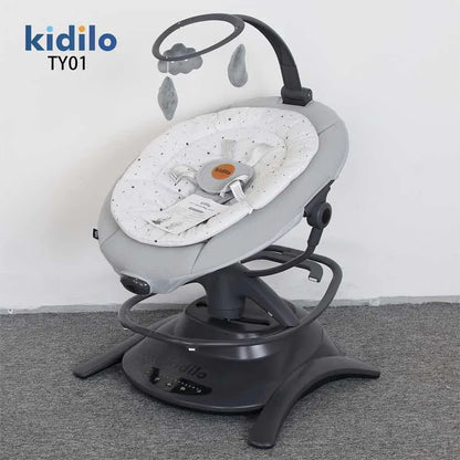 6-36 Months Baby Electric Swing Rocking Chair Foldable Non-Toxic Swing Chair with Bouncer Function for Toddler Sleep Indoor TY01