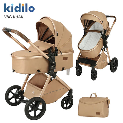 Kidilo Lightweight Baby Stroller Portable Pushchair with Multiple Foldable Wagon Travel-friendly Pram Wholesale From China V8G