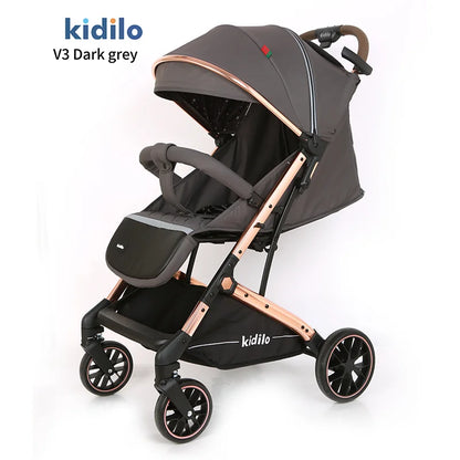 Non-Toxic Lightweight Baby Stroller for 0-3 Years Foldable Travel Stroller with Adjustable Handle for Toddlers Daily Walks V3