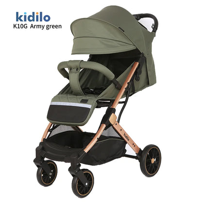 0-3 Years Non-Toxic Lightweight Baby Stroller Foldable Travel Stroller with Adjustable Handle for Toddlers Daily Walks K10G