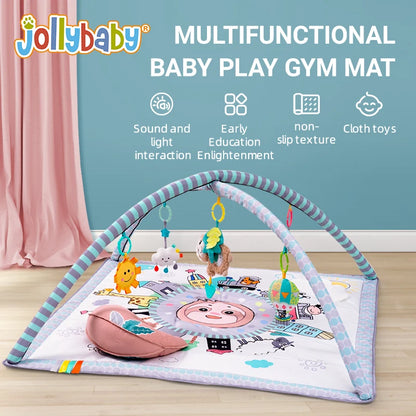 Jollybaby Eco-friendly Unisex Baby Activity Gym Mat Cotton Carpet Thicker Non-Slip Floor Mat Washable for Newborns Picnics