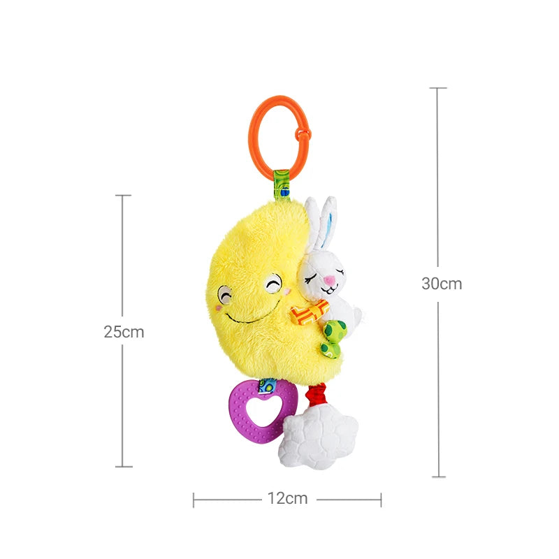 Manufacturer Custom Logo Soft Plush Stuffed Toy Baby Musical Crib Stroller Hanging Rattle Toys for Kids for Car Seats Strollers