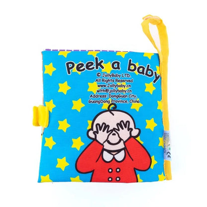 Jollybaby Fribic Activity Cloth Books Unisex Learning Toys Natural Preschool Baby Educational Soft Sensory Crinkle Peek a Baby
