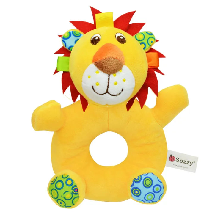 Jollybaby Bpa Free Custom Newborn Plush Baby Stuffed Animals Sensory Hand Rattle Toys for Infant Baby